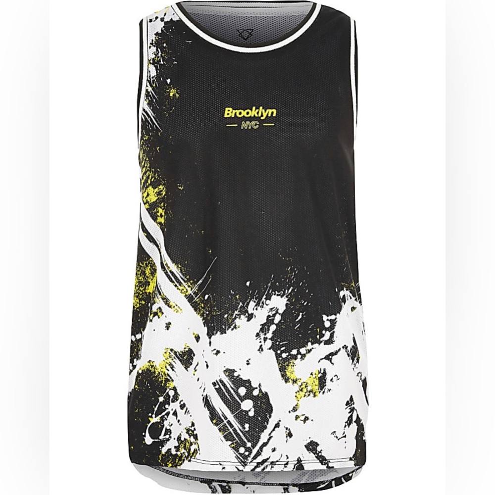River Island Boys Multicolor 'Brooklyn NYC' Mesh Tank Tops